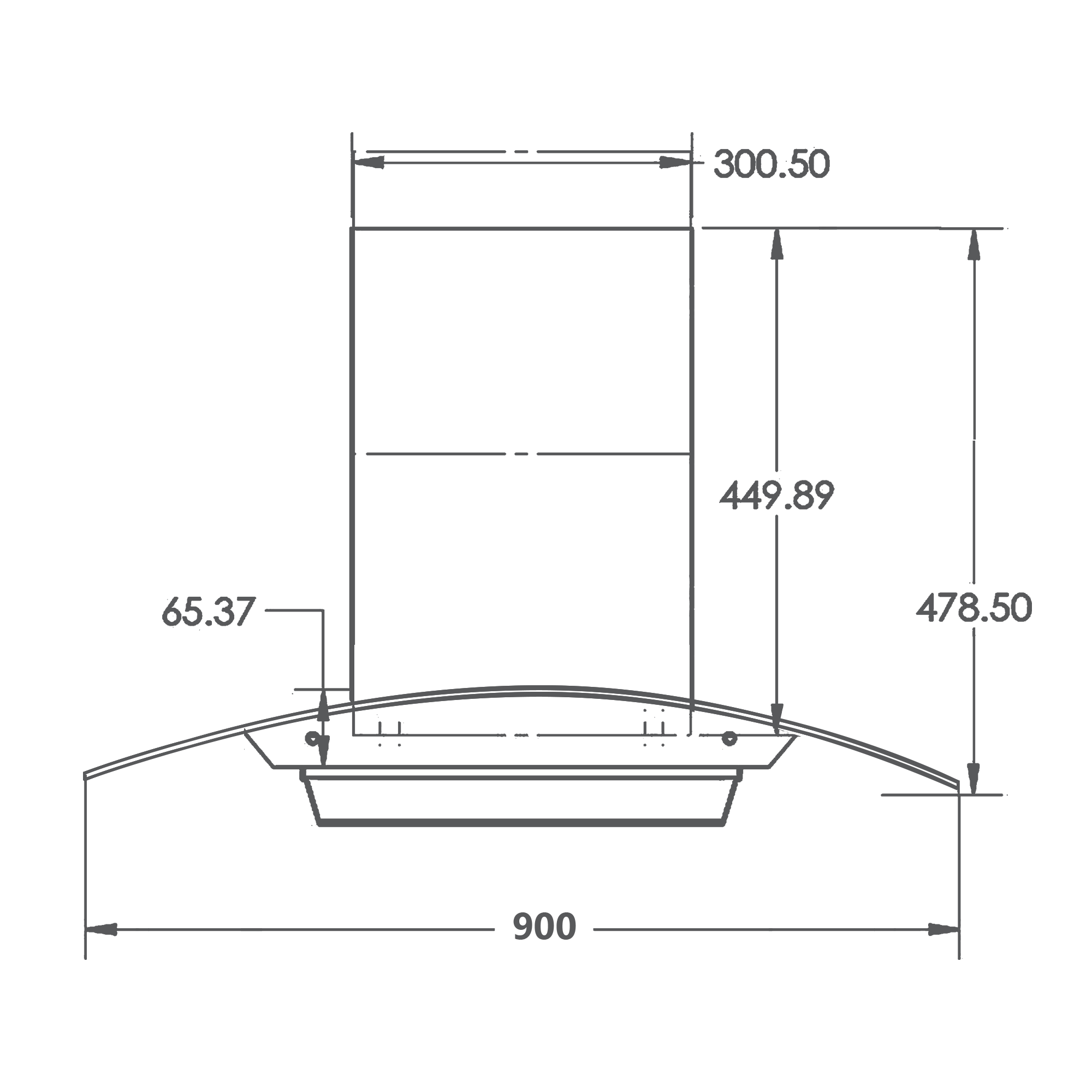 KAFF MAINZ 90DC Chimney: Dimensions and installation